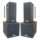 Alto falante Ativo Conjunto 4 Caixas 18 E 2x 10 6000w Top