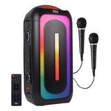 Alto Falante Portátil Amplificada Philco Pcx6701 650w 2 Mic Cor Preto 110v 220v