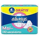 Always Absorvente Maxi Proteção Suave Com Abas 32 Unidades