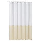 ALYVIA SPRING Forro De Cortina De Chuveiro De Tecido Impermeável - Forro De Chuveiro De Pano Macio E Leve- 3 ímãs Inferiores- Qualidade De Hotel E Lavável Na Máquina - Tamanho Padrão 182 X 182- Branco E Creme