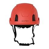 Amagogo Capacete De Construção Capacete De Segurança Multiuso Capacete De Escalada Para Trabalho Em Cavernas Rapel Arborista Ao Ar Livre Vermelho