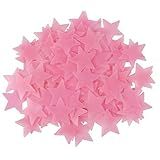 Amaonm 100 Peças De Adesivos De Parede De Plástico Fluorescente Nooctilúcido Com Estrelas Luminosas Rosa Que Brilham No Escuro Murais Para Decoração De Arte De Casa Decoração De Teto Decoração De Quarto De Crianças Decoração De Quarto De Bebê 