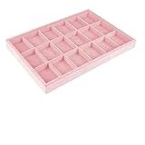 Amarme - Organizador Para Joias Bandeja Empilhável De Veludo Organizador Multiuso De Gavetas E Closet Para Anéis- Colares E Acessórios Com Sofisticação E Funcionalidade -Organizador Brincos - Rosa-