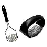 Amassador Espremedor Batata E Alho Manual Inox Item Cozinha