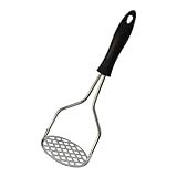 Amassador Espremedor De Batata Inox Profissional Cabo Revestido Plástico Anti Calor Cor Do Cabo Preto Para Batatas Legumes Feijão Papinha De Nenem