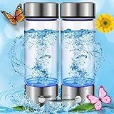 Amavheaf Gerador De Garrafa De água De Hidrogênio 2pack Copo De Saúde De Garrafa De água Hidrogenada De Vidro Gerador De água De Hidrogênio Com Tecnologia Spe Pem Máquina De água De Hidro