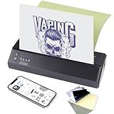 Ambition Impressora De Estêncil Transferência Tatuagem Sem Fio- Copiadora Térmica Com 20 Peças Papel Grátis - Kit Para Artistas E Iniciantes Compatível Smartphone Pc
