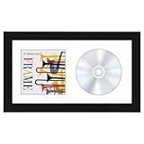 Americanflat Capa Para Exibição De CD De 15 X 30 Cm Capa De álbum E Moldura De Exibição De CD Com Molde De Madeira Projetada Vidro Resistente A Estilhaços E Cavalete Para Exibição De Parede E Mesa