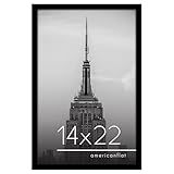 Americanflat Moldura Preta De 35 5 X 55 8 Cm Porta Retrato Com Moldura De Madeira Projetada E Capa De Acrílico Polido Formatos Horizontais E Verticais Para Parede Com Ferragens Embutidas Para