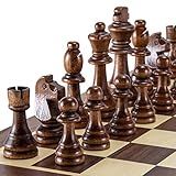 AMEROUS Apenas Peças De Xadrez De Madeira Torneio Staunton Wood Chessmen Com Rei De 8 9 Cm Peões De Jogo De Xadrez Para Jogo De Tabuleiro De Xadrez Substituição De Peças Ausentes 2 Sacos De