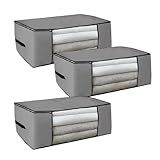 Amigold Kit 3 Organizadores Multiuso Guarda Roupa Cinza 60X45X30 M