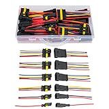 Amliber 20 Kits 16 AWG 1 2 3 4 5 6 Conectores Elétricos Automotivos à Prova D água Conectores De Fio Automotivo Conectores De 1 2 3 4 5 6 Pinos Com Fio Calibre 16 Para Motocicletas Automotivas