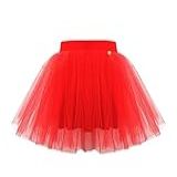 AMO TULE Saia De Tule Infantil Tutu Bailarina Fantasia As2 Numeric Numeric 10 Vermelho 