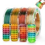 AMOLEN Pacote De Filamentos De Impressora 3D Flexível TPU Filamento Multicolorido Transparente De TPU De 1 75 Mm Pacote De Filamentos De Impressão 3D 4 Carretéis 200gX 3DTPUSET