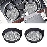 Amooca Porta Copos Bling Para Carro Antiderrapante Universal Automotivo Suporte De Copo à Prova De Peneiramento Acessórios Interiores De Carro Pacote Com 2 Preto