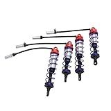 Amortecedor RC Melhora O Desempenho Conjunto De Amortecedor Traseiro Dianteiro RC Ajustável De óleo à Prova De Ferrugem De Mola Elástica Alta Para Reparo De Carro RC Vermelho 