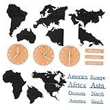 Amosfun Relógio Do Mapa Do Mundo