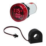 Amperímetro E Voltímetro Digital 22mm 0 100a 50 500vca Verm
