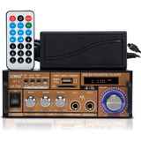 Amplificador Áudio Bluetooth Receiver 200w Fm Fonte 12w 5a