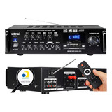 Amplificador Áudio Bluetooth Receiver Le 707 Fm Usb Karaokê