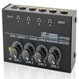 Amplificador De Fone 4 Channels Mini Headphone Amplifier HA400 Ultra Compact Stereo Audio Ouvido Amplificador De Ãudio Estéreo Metálico Amplificador De Fone De Ouvido Portátil
