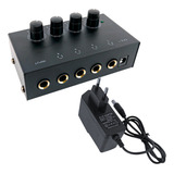 Amplificador De Fone De Ouvido 4 Canais Stereo Podcast Banda