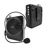Amplificador De Voz Megafone Bluetooth KB-150 Com Microfone De Cabeça- Rádio FM- Entrada USB-TF- Bateria Recarregável - Portátil- Ideal Para Professores- Guias- Eventos -PRETO-