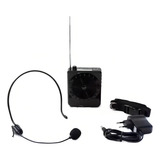 Amplificador De Voz Megafone Microfone Professor Radio Usb Cor Preto
