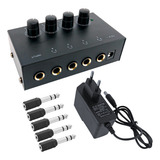 Amplificador Fone De Ouvido 4 Canais C 5 Adaptador P10 X P2