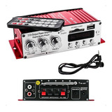 Amplificador Receiver Som Ambiente Mini Módulo 2ch Radio Usb Cor Prateado Potência De Saída Rms 20 W
