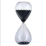Ampulheta De Vidro De 30 Minutos Temporizador De Areia Minimalista Decoração De Vidro UPSHOP Preto Ondulado 