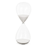 Ampulheta Decorativa Grande Branco Vidro Relógio Areia 25cm