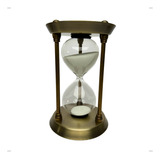 Ampulheta Decorativa Retrô 60 Minutos Suporte Metal Dourado E Vidro Relógio De Areia Temporizar Leituras E Estudos Enfeites Decoração Casa Sala Escritório