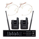 Amw Bu300 Microfone Sem Fio Auricular Duplo Digital Uhf Kit