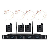 Amw Bu3000 Microfone Sem Fio 4 Canais Digital Uhf Auricular
