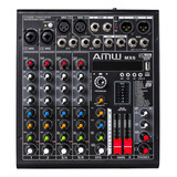 Amw Mesa De Som Mx6 Pro 6 Canais C Efx Xlr Mp3 Bt Rec Loja