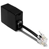 AmzDeals Pacote Com 1 Adaptador RJ11 Para RJ9- Conector Fêmea RJ11 -6P4C- Para Plugue RJ9 Macho -4P4C-