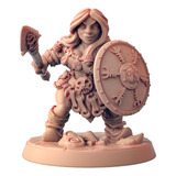 Anã Protetora Espada Escudo Da Montanha Miniatura Rpg D d