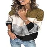ANCAPELION Suéter Casual Feminino Pulôver Básico De Inverno Manga Longa Aconchegante Malha Suéter Tops Ajuste Solto- Quatro - Cinza- P