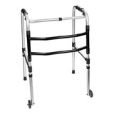 Andador Aluminio Dobravel 3 Barras Adulto Com Rodas Indaia