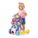 Andador Bebe Calesita Tateti R888 Carrinho Infantil Som Luz Empurrar Rosa