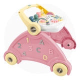Andador Didático Musical Educativo Mesa Bebê Cor Rosa Picolor