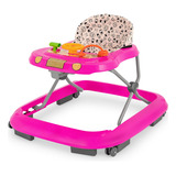 Andador Infantil Musical Disquinho Andajar Brinquedo Com Freio Até 12 Kg Safari Ll Rosa Tutti Baby