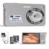 Andoer Câmera Digital Compacta 4K 48MP Foco Automático Zoom De 16x Anti Vibração Detecção De Rosto Captura De Sorriso Flash Embutido Com 2 Baterias E Cartão De 32 GB Para Crianças Iniciantes