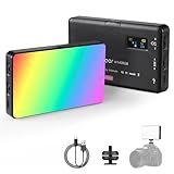 Andoer W140 RGB Lume Cube Luz De Vídeo LED Luz De Relleno De Fotografía Recargable CRI95 2500K 9000K Regulable 20 Efectos De Iluminación Con Pantalla LCD Adaptador De Zapata Fría