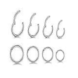 Anéis De Nariz Hipoalergênicos De 16 G De Aço Cirúrgico 316L Joia De Segmento Articulado Piercing Corporal Piercing De Septo Nariz Argola Lábio Hélice Cartilagem Torre Brincos Metal Sem