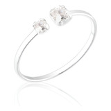 Anel Ajustável Feminino Pedra Zircônia Em Prata 925 Original