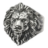Anel Ajustável Leão Rei Selva Viking Gótico Aço Inoxidável