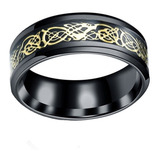 Anel Aliança Masculino Feminino Dragão Inox Tungstênio 891