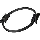 Anel Arco Pilates Yoga Tonificador Flexível Fitness Treino Anel Com Alças De Aderência Dupla Fortalecimento Muscular -Preto-